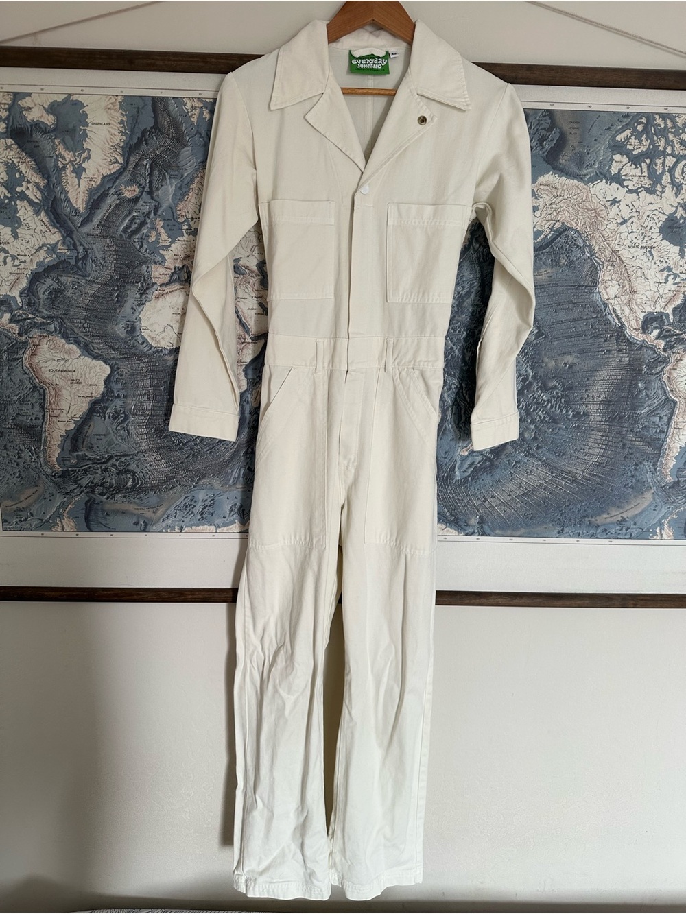 Big Bud Press Long Sleeve Everyday Jumpsuit in Vintage Tee White Size XS